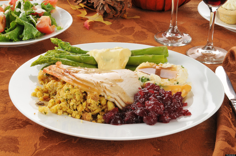 Turkey dinner on a holiday dinner table; Shutterstock ID 114833704; PO: The Huffington Post; Job: The Huffington Post; Client: The Huffington Post; Other: The Huffington Post